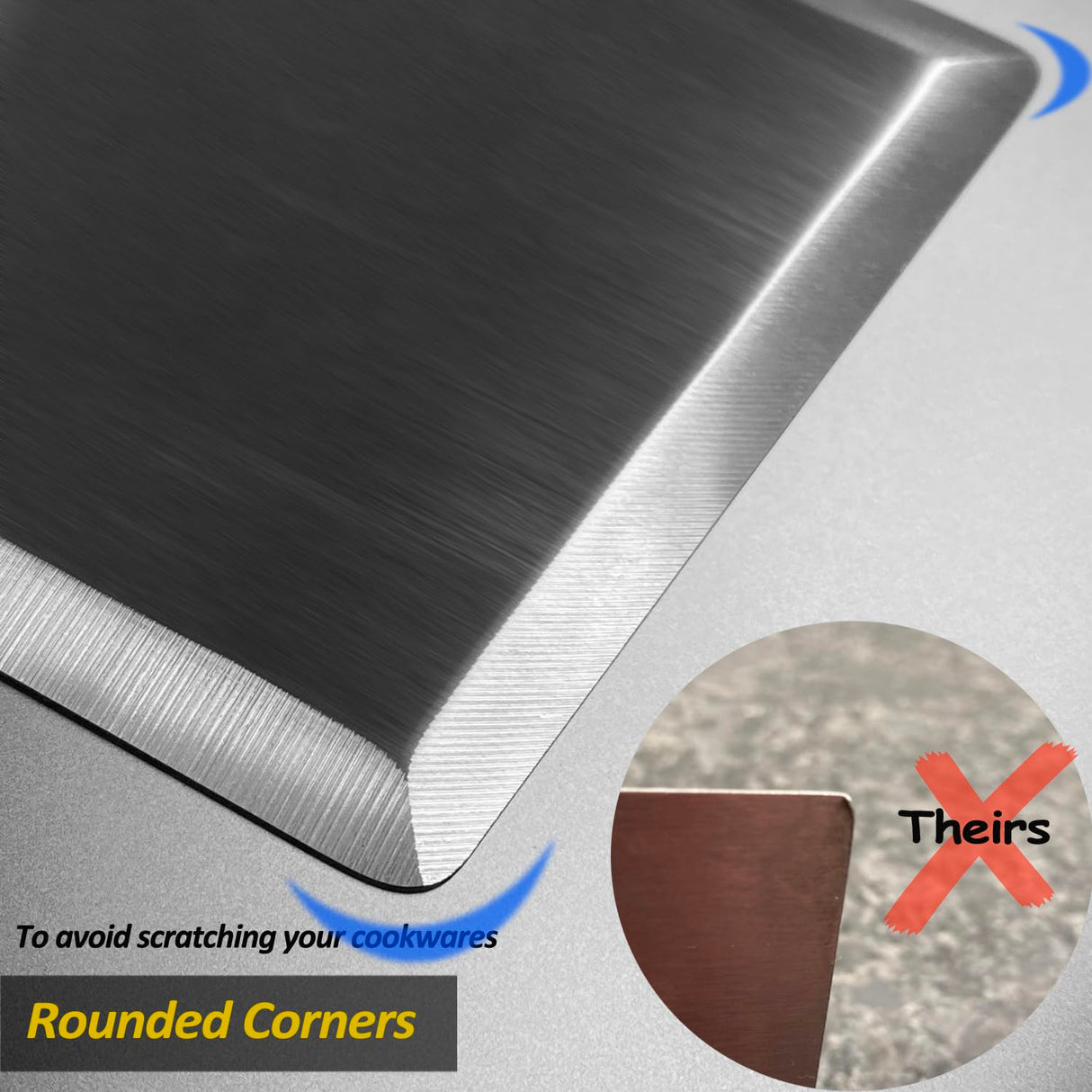 Stainless Steel Spatula Set, Grill Spatula Set with Full Tang Handle & Beveled Edges, Long Wide Spatula for Cast Iron Griddle BBQ Flat Top Grill, Pancake Spatula, Smash Burgers Metal Spatula Vovoly