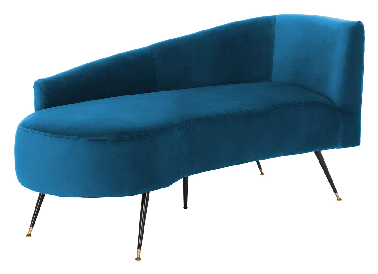 Safavieh Home Evangeline Navy Velvet Glam 57.5" Parisian Settee SAFAVIEH
