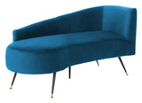 Safavieh Home Evangeline Navy Velvet Glam 57.5" Parisian Settee SAFAVIEH