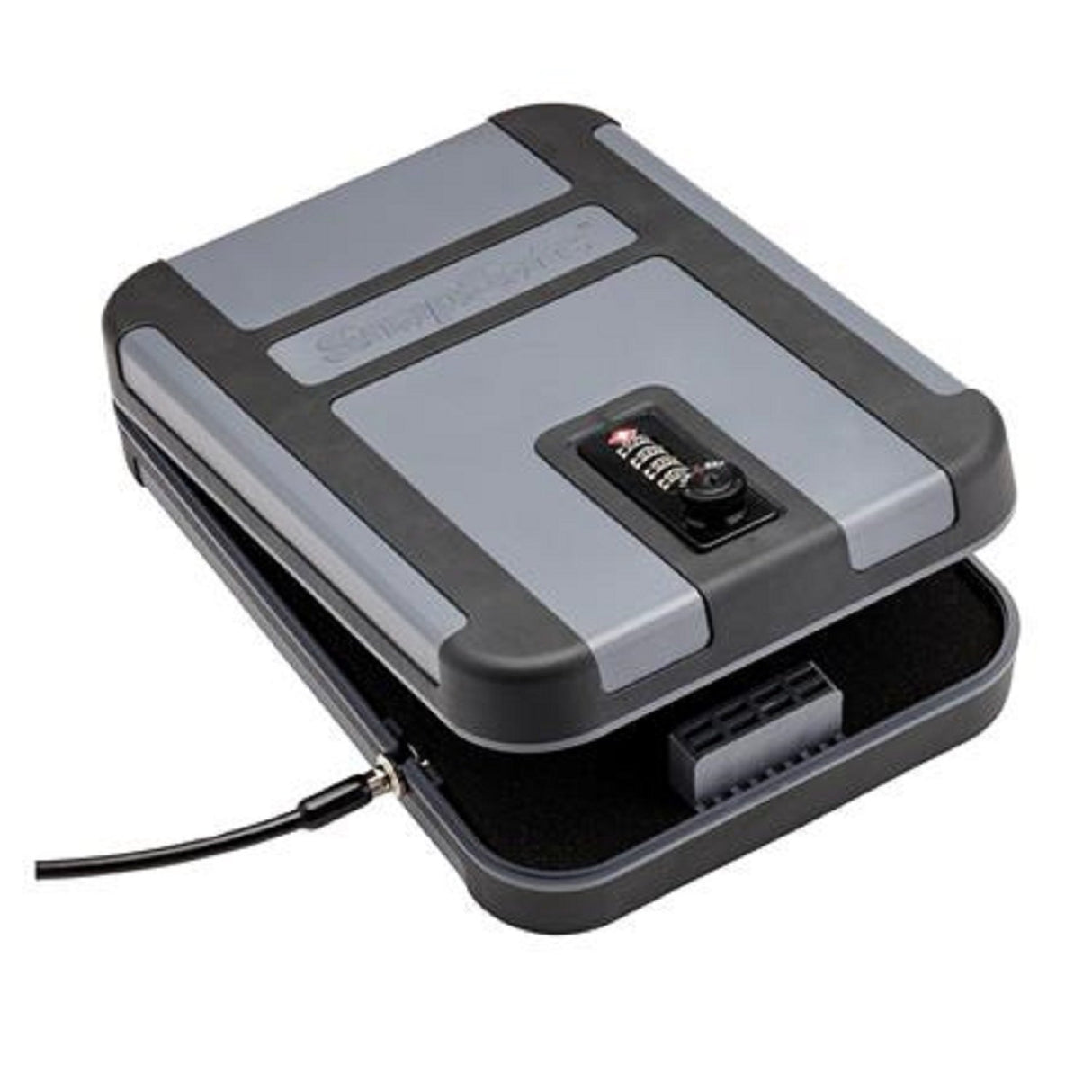 SnapSafe Treklite Combination Lock Box - Polycarbonate Portable and Lightweight Gun Lock Box - With Keyed Lock and Foam Lining - Ideal for Travel, TSA Approved - XL, Black, 10 x 7 x 2 Inches SnapSafe