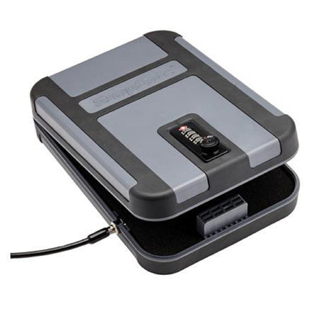 SnapSafe Treklite Combination Lock Box - Polycarbonate Portable and Lightweight Gun Lock Box - With Keyed Lock and Foam Lining - Ideal for Travel, TSA Approved - XL, Black, 10 x 7 x 2 Inches SnapSafe