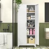 Polup White Kitchen Pantry Cabinet, 75" Tall Metal Pantry Storage Cabinet with Doors and Adjustable Shelves, Food Pantry Cabinets with Handle, Freestanding Cupboard for Living Room-Assemble Required Polup