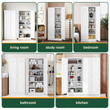 Letaya White Storage Cabinet with Adjustable Shelves-Metal Home Kitchen Pantry Cabinets with Doors,Organization Locker for Cupboard/Bedroom/Dining/Living/Bathroom/Office/Garage Room Letaya