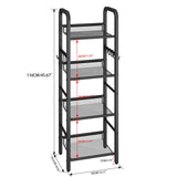 YMYNY 4 Tier Bookshelf, Freestanding Bookcase for Living Room, Bedroom, Home Office, Multi-Functional Storage Rack Organizer, Display Rack with Metal Frame, Rust Resistance, Black, UHBC054B YMYNY