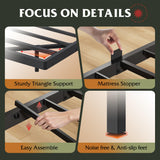 WLIVE Floating King Bed Frame, LED Bed Frame with Charging Station, Metal Platform Beds King Size with Heavy Duty Steel Slats, No Box Spring Needed, Easy Assembly, No Noise, Black WLIVE