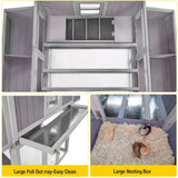 Aivituvin Chicken Coop Double Folding Fir Wood Chicken House with Large Nesting Box Poultry Cage Upgrade with Strong Iron Frame, Durable & Waterproof for 4-6 Hens Duck Coop Aivituvin