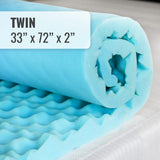 DMI 2-Inch Foam Mattress Topper, Egg Crate Foam Pad for Support, Air Circulation, Pressure Relief & Weight Distribution, Twin Size 33 x 72, Blue DMI