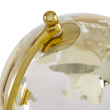 Deco 79 Ceramic Globe with Marble Base and Glass Globe, 8" x 8" x 13", Gold Deco 79