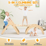 Zupemo Toddler Climbing Toys, Montessori Pikler Triangle Set for Toddlers Inside, Foldable Climbing Set with Arch Ramp, Triangle Climber, Rock Climber, Slide, Rocker, Wooden Pikler Triangle Gym Indoor Zupemo
