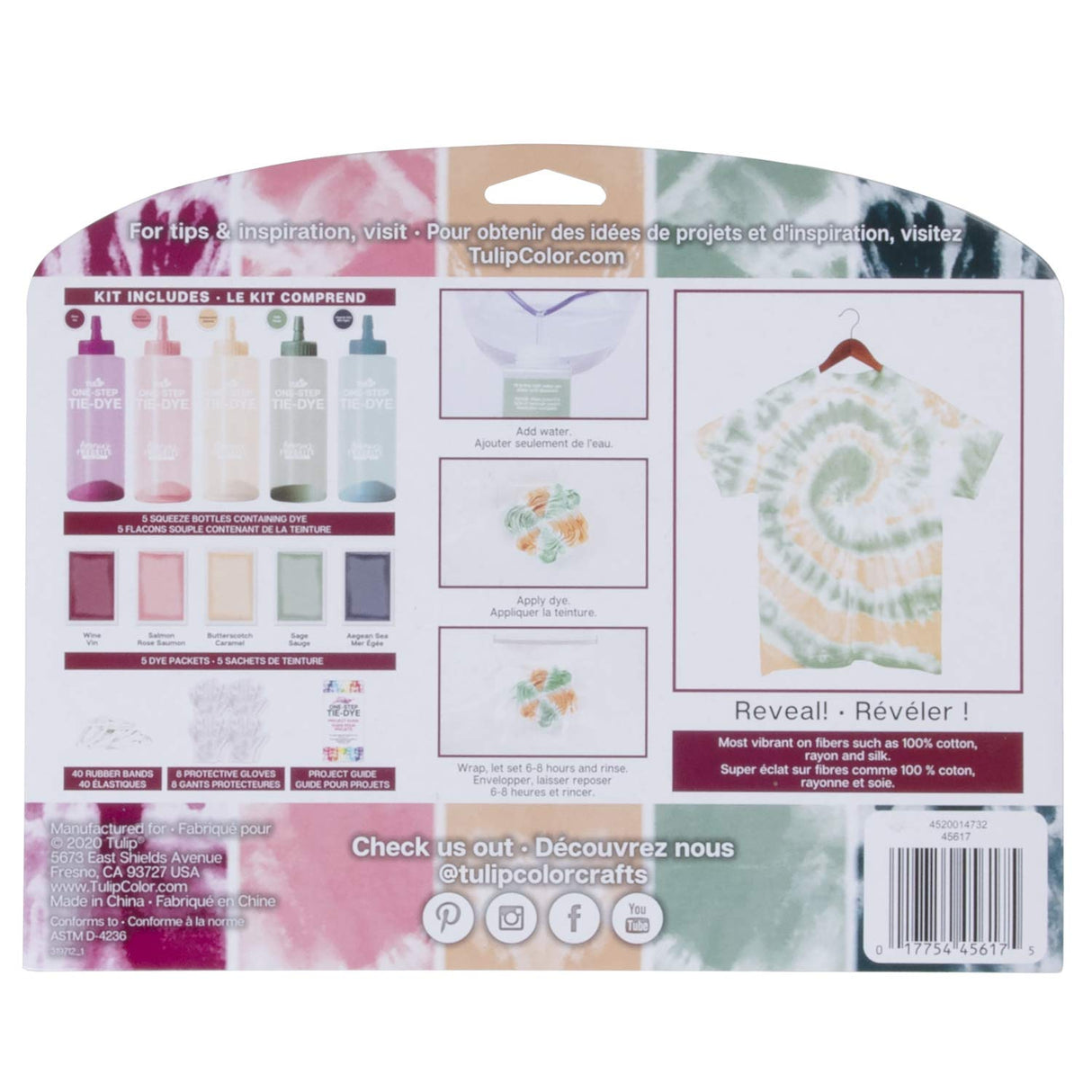 5 Color Tie Dye, Wilderness Tulip One-Step Tie-Dye Kit