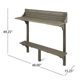 Christopher Knight Home Caribbean Outdoor Acacia Wood Balcony Bar Table, Grey Finish Christopher Knight Home