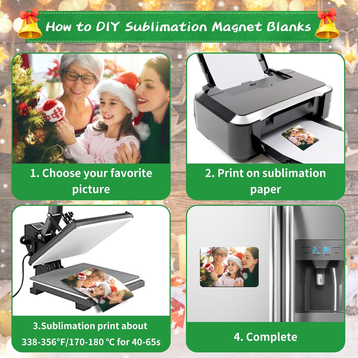 Sublimation Magnet Blanks 4x3 inch, Sublimation Blank Fridge Magnets - 20PCS Personalized Sublimation Blanks Products for DIY Kitchen Refrigerator Office Decorative (Rectangular)