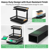 Under Sink Organizer, 2 Packs 2 Tier Under Sink Organizers and Storage, Slide Out Pull Out Cabinet Organizer Shelf, Metal Sliding Drawer for Kitchen Bathroom Pantry Cabinet Closet Organization Rack Kitstorack