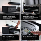 VAULTEK MR Series Dual Layer Smart Handgun Safe Multiple Pistol Storage Smart Safe with Biometric Scanner, Live Alerts, and Auto-Open Door (Biometric + WiFi) VAULTEK