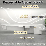 Reception Desk - Stylish Front Desk Reception Counter with LED Lighting, Solid Wood Retail Counter, Perfect for Office, Checkout Counter in Modern Spaces (100") ZGNBSD