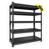 SDXYSTCE 48" W Garage Storage Shelves Heavy Duty, 3000LBS Loads Adjustable Garage Shelving, 5-Tier Metal Shelving Units and Storage Racks, Industrial Utility Shelf,48" Wx24 Dx78 H, Black SDXYSTCE