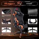 AA Products Gaming Chair Ergonomic High Back Computer Racing Chair Adjustable Office Chair with Footrest, Lumbar Support Swivel Chair - BlackOrange AA Products Inc.
