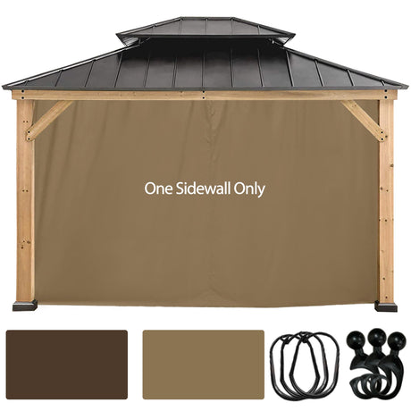 Coastshade Gazebo Pergola Canopy Panel Sidewalls Replacement 10ft Gazebo Pergola Privacy Panels Sidewall for Gazebos with 12Curtain Rings &12Rail Hooks, Khaki CoastShade