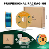 ERYONE Silk Tri Color PLA Filament 3D Printer 1.75mm +/- 0.03mm, Multicolor Filament Tricolor PLA 1KG(2.2lbs) Cardboard Spool, Red Blue Green ERYONE