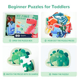 Toi 6 Packs Large Piece Toddler Jigsaw Puzzles for Kids Aged 2.5+, Animal Shaped Floor Puzzles for Beginner, Preschool Learning Game for Boys Girls, Dinosaur Toi