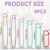 BIHUIZ 8 PCS Knitting Stitch Holder, 6 Size Aluminum Yarn Stitch Holders Stitch Markers for Crocheting Versatile Knitting Crochet Hook for Knitting Notions or Crochet BOHUIZ