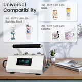 SAMONIC Tumbler Heat Press Machine Sublimation for 11-30oz Mug Tumbler Straight Cup with Sublimation Paper Heat Tape and Glove (White) SAMONIC