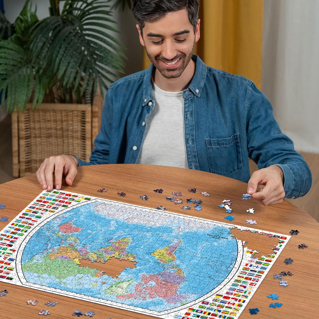 Ravensburger Political World Map 1000 Piece Jigsaw Puzzle for Adults - 12000664 - Handcrafted Tooling, Made in Germany, Every Piece Fits Together Perfectly Ravensburger