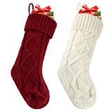 2 Pack Christmas Stockings, 18 Inches Large Cable Knitted Xmas Stocking for Fireplace, Christmas Tree, Holiday Party Decorations Hoiny