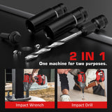 Sundpey Cordless Impact Wrench 812Ft-lbs - 1100N·m Brushless High Torque Impact Gun with 2 * 4.0Ah Battery - 21V Power Impact Driver with 5 Sockets & 9 Drill Bits & 1/2" Hexagonal Adapter for Car Home Sundpey