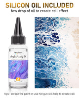 Nicpro 8 Colors 33.8 oz Large Bulk Metallic Acrylic Pouring Paint Supplies Kit, Premixed High Flow Art Pour Paint with Silicone Pour Oil, Gloves, Tablecloths for Beginner DIY, Ready to Pour Nicpro