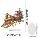 Yimofy DIY Christmas Diamond Painting Desktop Ornament Kits, Double Sided Acrylic Train Christmas Tree Snowman Tabletop Decoration Diamond Art Painting Kit for Adults (Train) Yimofy