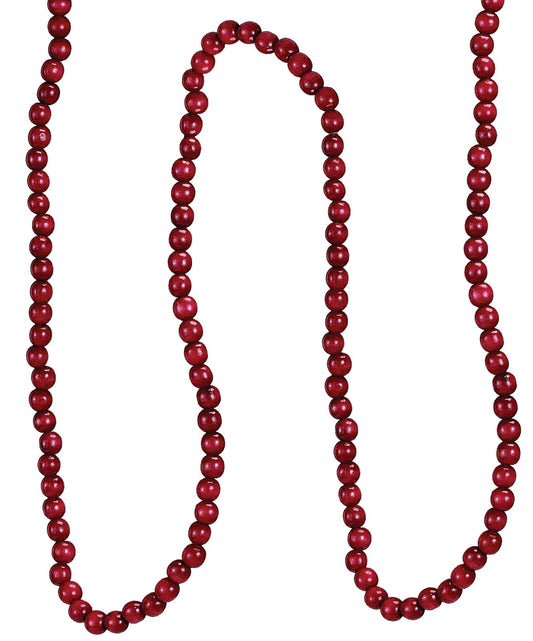 Kurt Adler TN0066/BURG Kurt S. Adler 9-Foot Wood Beaded Burgundy Garland, Multi