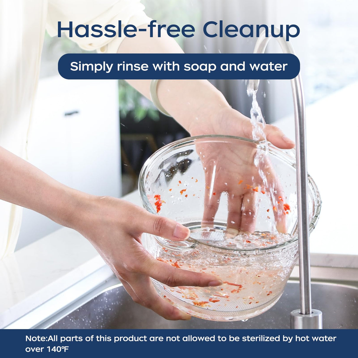 La Reveuse Food Processor,Electric Food Chopper with 7-Cup (1.7L) Glass Bowl, 4 Bi-Level Blades for Chopping,Grinding,Mincing,Whisking,Meal Prep,300W,Blue La Reveuse