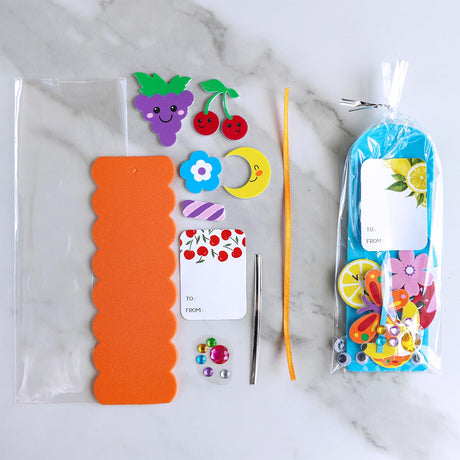 Winlyn 36 Sets Cute Crafts Kits DIY Colorful Whimsical Bookmarks Decorations Art Sets Fruits Sweet Treats Animals Sun Rainbow Foam Stickers for Kids Classroom Activities Reading Rewards Party Favors Winlyn