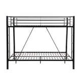 FUSVZ Metal Full XL Over Queen Bunk Beds for Adults and Teens, Modern Style Metal Bunk Bed Full XL Over Queen Size, Heavy-Duty Bunk Beds Frame with 2 Ladders for Kids Boys Girls Teens Adults (Black) FUSVZ