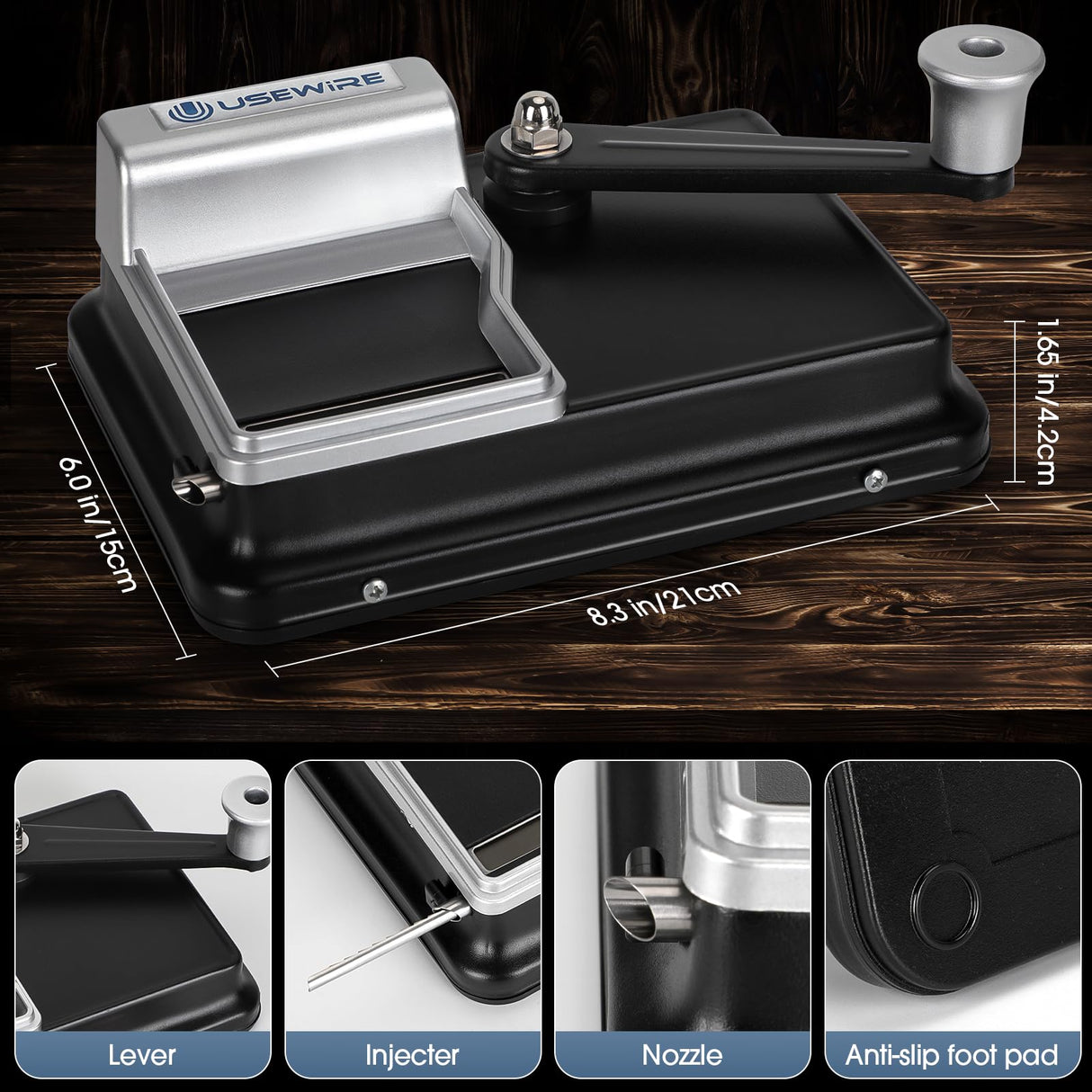 USEWIRE Cigarette Rolling Machine, Manual Tobacco Rolling Machine, Portable Home Cigarette Injector, Suitable for 0.31 inch/8 mm Diameter Pipes and Most Cigarette Tubes, Perfect Holiday Gift Usewire