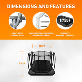 Avyna Premium Rectangle In-Ground Trampoline, 10x14 FT, 10x17 FT, 12x18 FT – Outdoor Trampoline for Kids and Adults with Advanced Safety Features Avyna