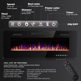 BOSSIN 50 inch Ultra-Thin Silence Linear Electric Fireplace, Recessed Wall Mounted Fireplace, Fit for 2 x 4 and 2 x 6 Stud, 12 Adjustable Flame Color & Speed,Touch Screen Remote BOSSIN