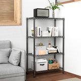 M MZG 1000 lbs Storage Shelving Steel Heavy Duty 4-Tier Utility Shelving Unit Steel Organizer Wire Rack for Home,Kitchen,Office,Black (13.7" D x 23.6" W x 53.4" H) M MZG