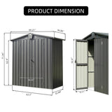 Domi Outdoor Storage Shed 5.7' x 3’, Metal Garden Shed with Galvanized Steel Frame for Bike, Tools, Lawn Mowers, Pool Toys, Outdoor Storage Cabinet with Lockable Door for Garden Lawn Patio (Dark Grey) domi outdoor living