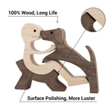 ISHINE Personalized Dog Figurines, Unique Handmade Wooden Sculpture Dog and Man, Gift for Boy Father Husband, Wood Decor Natural ECO Friendly ISHINE