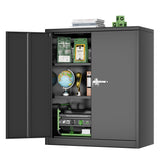 Oakmont Metal Storage Cabinet for Tool Organization, 42" Lockable Garage Storage Cabinets with 2 Doors and 4 Adjustable Shelves, Locking File Cabinet for Office, Home, School (42”-Black) Oakcloud