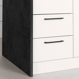 South Shore Myro Kitchen Island, Faux Black Stone and White South Shore