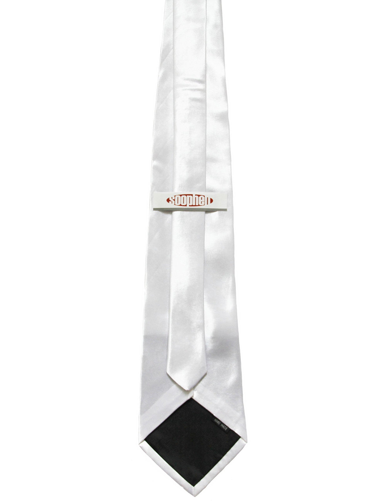 Soophen NEW Mens Necktie SOLID Satin Neck Tie White Soophen