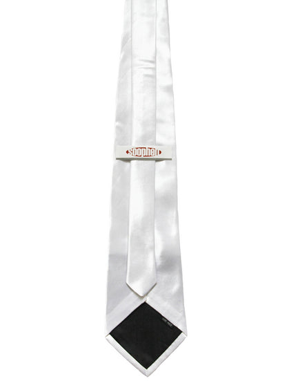 Soophen NEW Mens Necktie SOLID Satin Neck Tie White