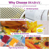 DIADAY 5D Diamond Painting Kits Mandala Diamond Art Kits for Adults Beginners, Full Drill Round Gem Dots Art DIY Craft Home Wall Decor Gift 12 x 12 Inches DIADAY