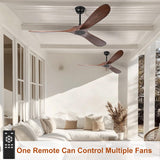 heimo 72 Inch Outdoor Ceiling Fans Without Lights，Wood Ceiling Fan No Light for Patios Living Room Bedroom Large Indoor Exterior Modern Farmhouse Propeller 3 Blade Wooden Fan with Remote (Walnut) heimo