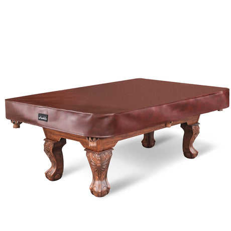Shieldo Heavy Duty Leatherette Billiard Pool Table Cover,Waterproof&Tearproof Cover for Pool Table,7/8/9 Foot Fitted(8FT/Brown) Shieldo