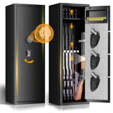 10-15 Gun Biometric Safe Unassembled Large Rifle Gun Safes with Dual Alarm, Mute Function, and LED Light for Home Generic