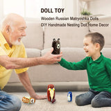 HYCLES Nesting Dolls Russian Matryoshka Wood Stacking Nested Set for Kids Handmade Toys for Children Kids Christmas Birthday Decoration Halloween Wishing Gift HYCLES